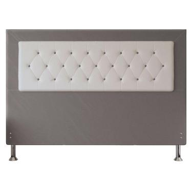 Imagem de Cabeceira King 1,95m Havana Suede Cinza Branco