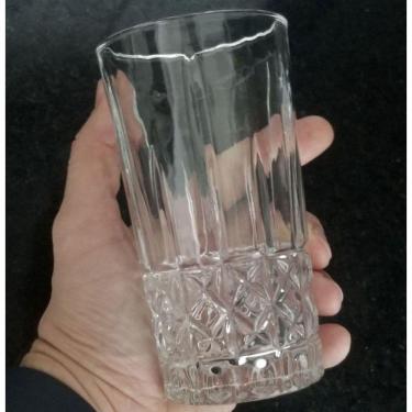 Imagem de Jogo 4 Copo Long Drink Vidro Alto Relevo Luita 350 Ml - Mimo