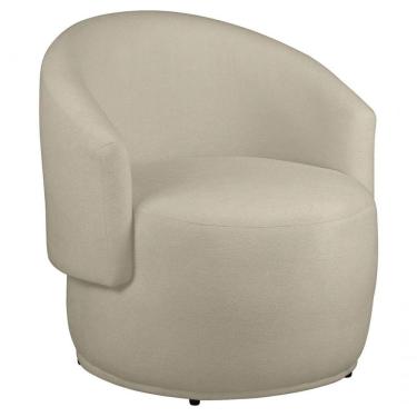 Imagem de Kit 2 Poltronas Decorativa Redondo Estofada Heitor Sala Escritório E Recepção Suede Bege Eli Móveis