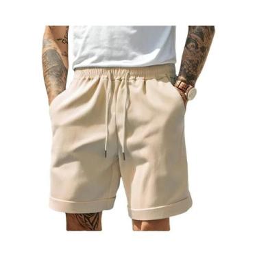 Imagem de Shorts Masculinos Leves De Cor Sólida Para Academia, Praia E Corrida, 