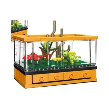 Imagem de Decoração De Aquário DIY Com Tartaruga, Lagarto E Peixe Palhaço, Conju