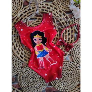 Imagem de Bodys Menina Infantil Temático Mulher Maravilha +Tiara - aurea, 01 ANO