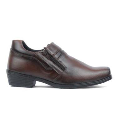 Imagem de Bota Oxford Sapato Social de Cano Baixo com Zíper Duplo Couro Ecológico-Masculino