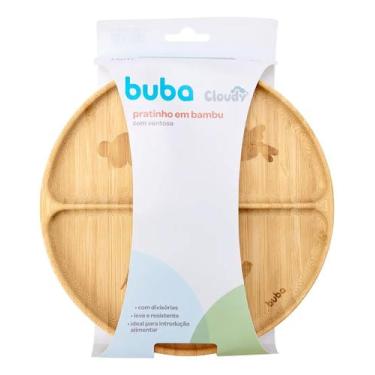 Imagem de Pratinho Buba Em Bambu e Ventosa Em Silicone Cloudy Bege