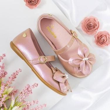 Imagem de Sapatilha Infantil Pinokio Flor E Pérolas - PINOKIO CALÇADOS, Rosa, 22