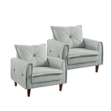 Imagem de Kit 2 Poltronas Miami em Madeira de Eucalipto Movellu Home