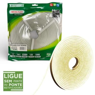Imagem de Fita Led Neon Flex 5 Metros 7W/M 120 Leds Neutra 4000K 220V - TASCHIBR