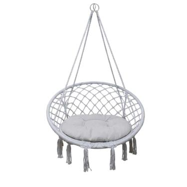 Imagem de Cadeira Rede Balanço Suspenso Almofada  Confortavel Algodao Casa Varanda Jardim Quintal Terraço Lazer Externa Sacada