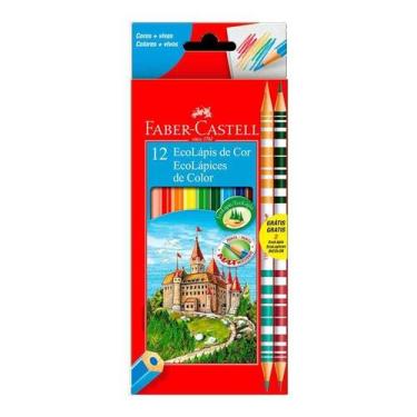 Imagem de Lápis de Cor Ecolápis 120112 10 Cores + 2 Bicolor - Faber Castell - Te