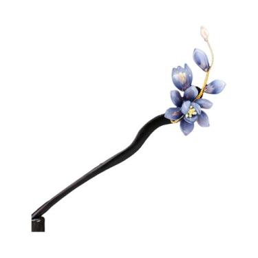 Imagem de Grampos De Cabelo Florais De Acetato De Madeira, Estilo Chinês Retrô, 