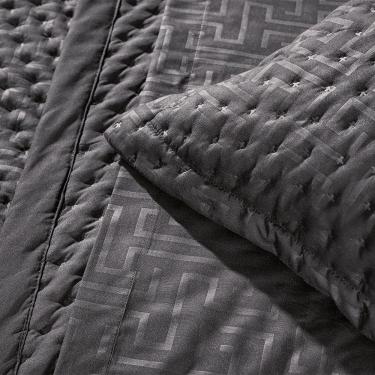 Imagem de Jogo De Colcha Casal 3 Peças Altenburg Ultrawave Cristal Labirinto Preto