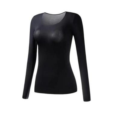 Imagem de Camiseta Térmica Feminina De Manga Longa Fina Para Outono Inverno L-XL