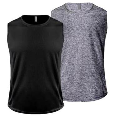 Imagem de Kit 2 Camisetas Regata Machão Dry Plus Size Academia Masculina Fitness-Masculino