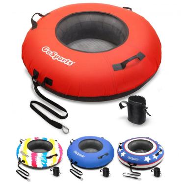 Imagem de Boia Rebocável para 1 Pessoa Resistente com Capa de Lona Premium, GoSports, Vermelha