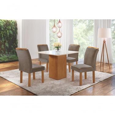 Imagem de Sala De Jantar 4 Cad Vidro 0,9x0,9m - Chicago - Sky Móveis