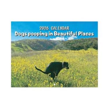 Imagem de Calendário De Parede 2026 Cão Engraçado Fazendo Cocô, Planejador Mensa