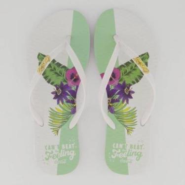 Imagem de Chinelo Coca Cola Florals Feminino Branco-Feminino