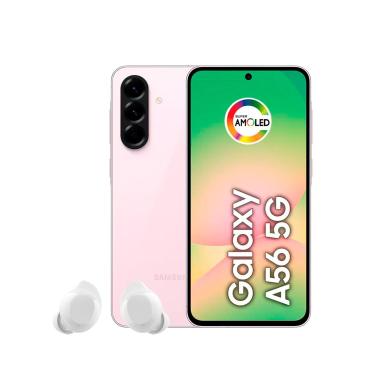 Imagem de Smartphone Samsung Galaxy A56 5G Tela 6.7" 256GB Câmera Tripla 50MP Rosa + Galaxy Buds Core Branco