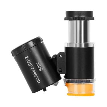 Imagem de Lupa Portátil 60x Com Microscópio E 3 Luzes LED Para Identificação De 
