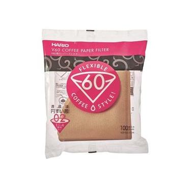 Imagem de Filtro Hario V60 Natural 100 unidades Tamanho 02 Filtro Natural para Coador Hario V60 Tamanho 02 - 100 unidades