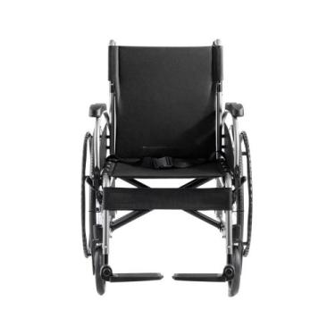 Imagem de Cadeira de Rodas Idoso Alumínio Dobrável 100kg Leve AntiFuro Manual In