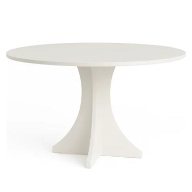 Imagem de Mesa Redonda Elisa Base X Design Sofisticado Branco