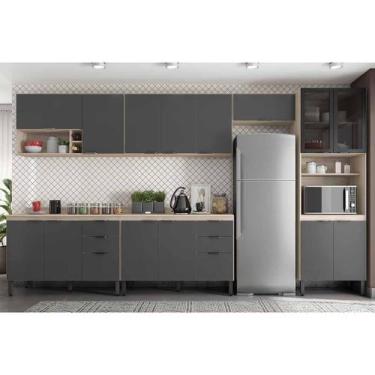 Imagem de Kit Modulado Demóbile 6 Peças Firenze C6P129 Avena/Grafito