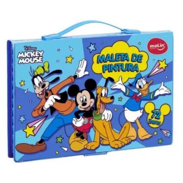 Imagem de Estojo Maleta de Pintura Infantil Mickey 72 Peças Azul - Molin