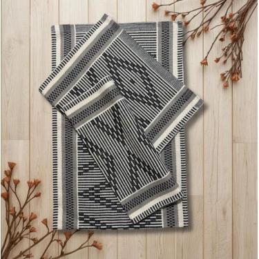 Imagem de Jogo De Tapetes E Passadeira Kit 3 Pçs Zurick Tear Artesanal Em Algodã