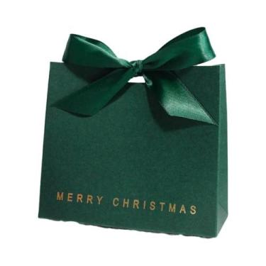 Imagem de 10 Caixas De Presente De Natal Com Laço De Fita, Papel Premium, Decora