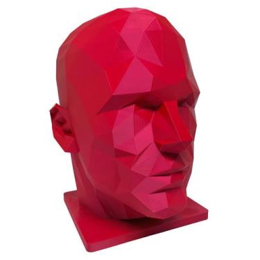 Imagem de Cabeça Expositor Para Boné E Óculos 3d Manequim Cor Vermelho - Pupa 3D