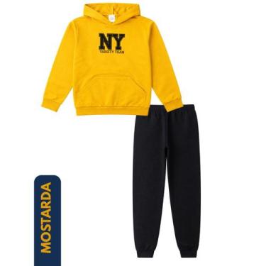 Imagem de Conjunto Moletom Infantil Juvenil Masculino Blusa e Calça Flanelado, c