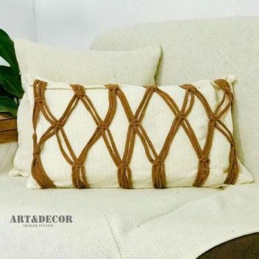 Imagem de Baguete Almofada Capa 3 Nós 100% Algodão - LojaArtDecor, Caramelo