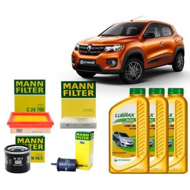 Imagem de Kit Troca De Óleo 10w40 e Filtros Renault Kwid 1.0 2017 2018 - MANN, P