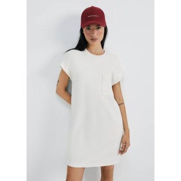 Imagem de Vestido Básico Curto Texturizado Com Bolso - Hering, G, Branco