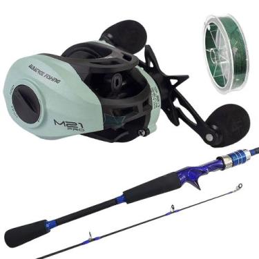 Imagem de Kit Pesca Carretilha M21 Pro Slim Vara de Carbono 1,80m Linha 4x Multi