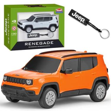 Imagem de Carrinho Jeep Renegade Miniatura Escala 1:30 Com Chaveiro Detalhado De