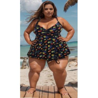 Imagem de Maio Batinha Vestidinho Big Plus Size Bojo Removivel Do TAM 46 ao 64 -