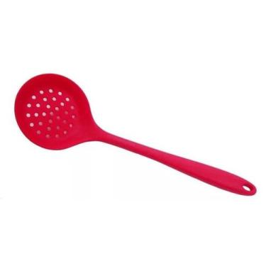 Imagem de Escumadeira De Silicone Vermelha 32cm Tº De - 40ºc Até 230ºc Cor Verme
