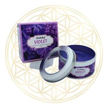 Imagem de Vela Aromática Importada Indiana Goloka, VIOLETA
