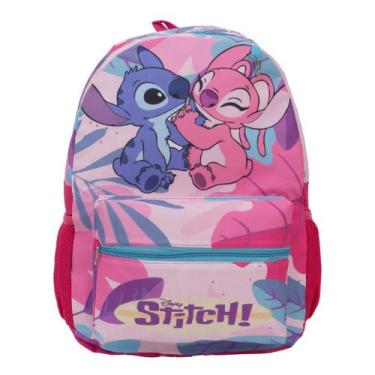 Imagem de Mochila Infantil Feminina Costas Stitch Passeio Juvenil Rosa - Toys 2U