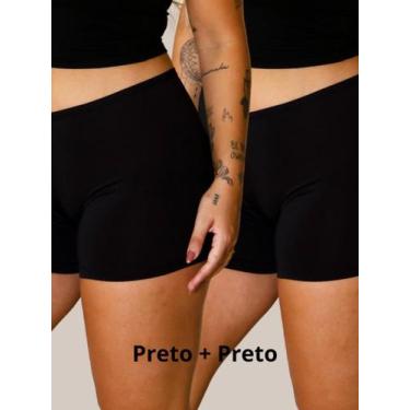 Imagem de Kit 2 Shorts Segunda Pele Anágua curto Feminino - SOLUTEX, M, Preto, P