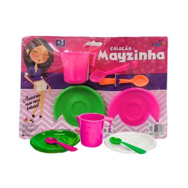 Imagem de Kit de Brinquedos Infantis Mayzinha 968 0968A Faz de Conta Plástico Colorido Mini Toys
