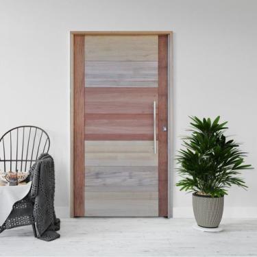Imagem de Kit Porta de Madeira Pivotante 210x120cm Batente 14cm Fechadura 803 Ro