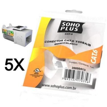 Imagem de 5x Conector Keystone Fêmea Cat6 Rj45 Sohoplus Furukawa