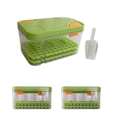 Imagem de Forma De Gelo Kit 2 Uni Dispenser Recipiente Pegador Tampa Festa Casa Reuniao Evento Bebida Gelada Destacador Conteiner