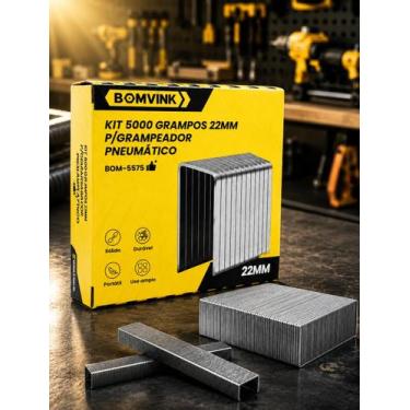 Imagem de Kit 5000 Grampos 22mm Grampeador Bateria Eletrico Pneumatico - RR CASA