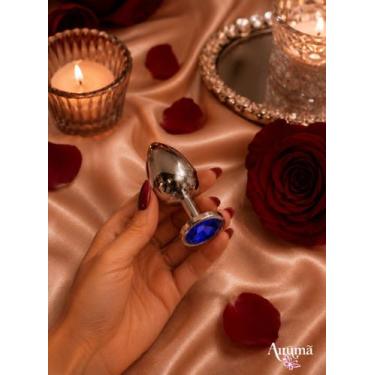 Imagem de Plug Anal de Metal com Pedra Azul Royal Tamanho M - Genérica