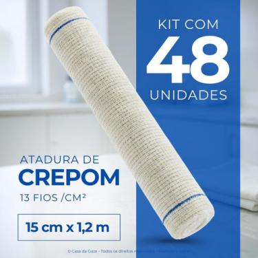 Imagem de Atadura Crepom Faixa Bandagem Elástica 15cm Kit 48 Unidades - Casa da 