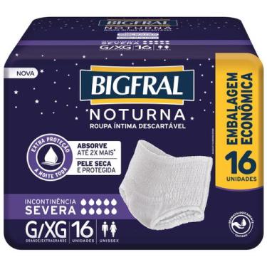 Imagem de Roupa Íntima Descartável Noturna Bigfral Tam G/XG 16 unid